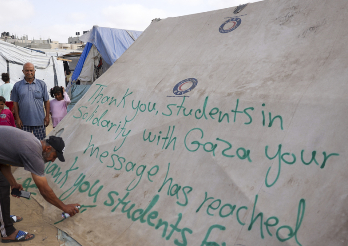 Displaced Gazans thank US students for their support
