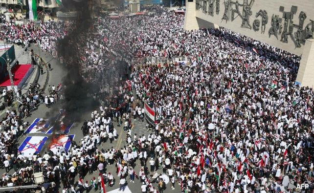 Thousands Rally in Baghdad in Solidarity with Palestinians Amid Escalating Israeli-Gaza Conflict