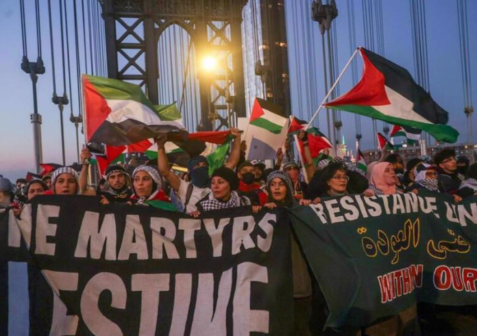 Thousands rally in New York City to support Palestine, call for immediate ceasefire