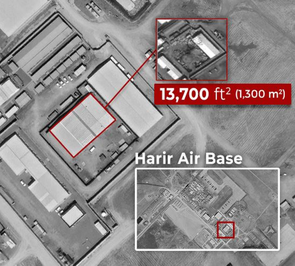 Satellite Image Reveals Extensive Damage to US-Run Al-Harir Airbase in Iraq